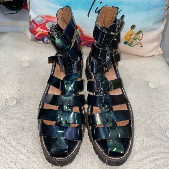 TBA To Be Announced Black Tornasol Strappy Back Zip Heel Boots Size 40 - Picture 4 of 10